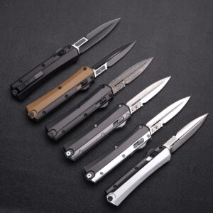 GLYKON-OTF - Tactical Knife, Metal Handle, High Hardness Blade, Outdoor Outdoor Outdoor Outdoor Driving Camp Survival EDC Tool, Men's Gift, Festival Gift