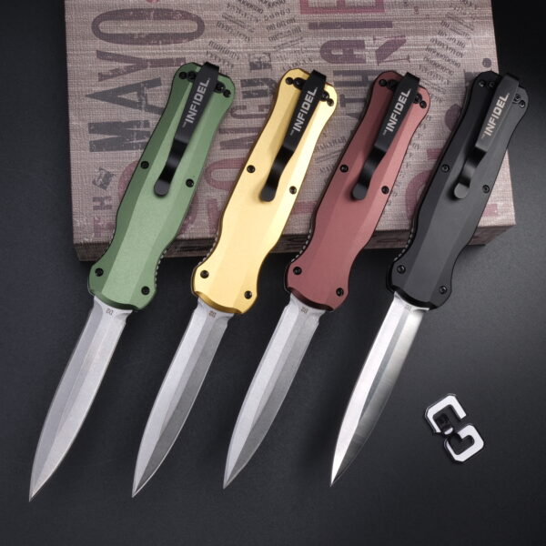 BM3320-OTF - Tactical Knife, Aviation Aluminum Alloy Handle, D2 High Hardness Blade, Outdoor Outdoor Outdoor Outdoor Camping Survival EDC Tool, Men's Gift, Festival Gift - Image 3