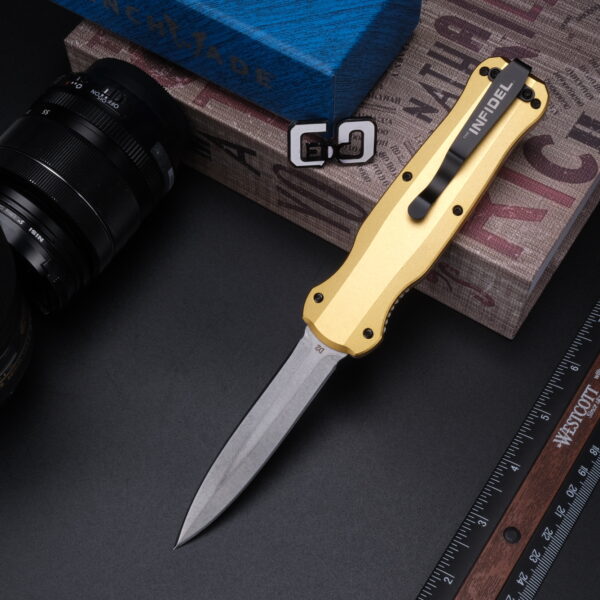 BM3320-OTF - Tactical Knife, Aviation Aluminum Alloy Handle, D2 High Hardness Blade, Outdoor Outdoor Outdoor Outdoor Camping Survival EDC Tool, Men's Gift, Festival Gift - Image 6