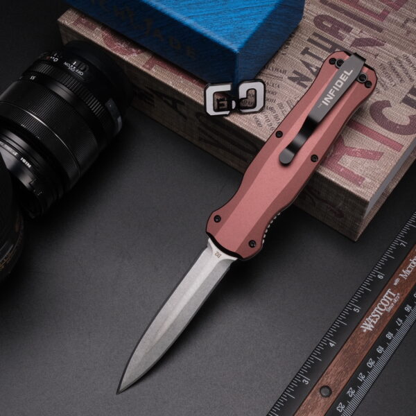 BM3320-OTF - Tactical Knife, Aviation Aluminum Alloy Handle, D2 High Hardness Blade, Outdoor Outdoor Outdoor Outdoor Camping Survival EDC Tool, Men's Gift, Festival Gift - Image 8