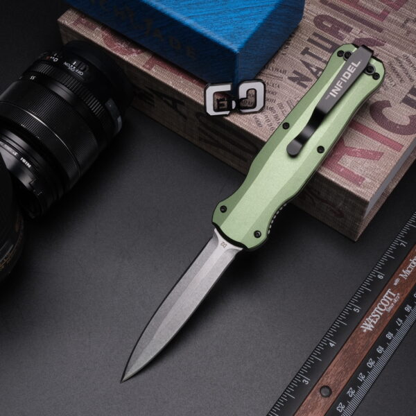 BM3320-OTF - Tactical Knife, Aviation Aluminum Alloy Handle, D2 High Hardness Blade, Outdoor Outdoor Outdoor Outdoor Camping Survival EDC Tool, Men's Gift, Festival Gift - Image 9