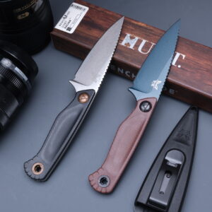 small fixed blade knife linen handle