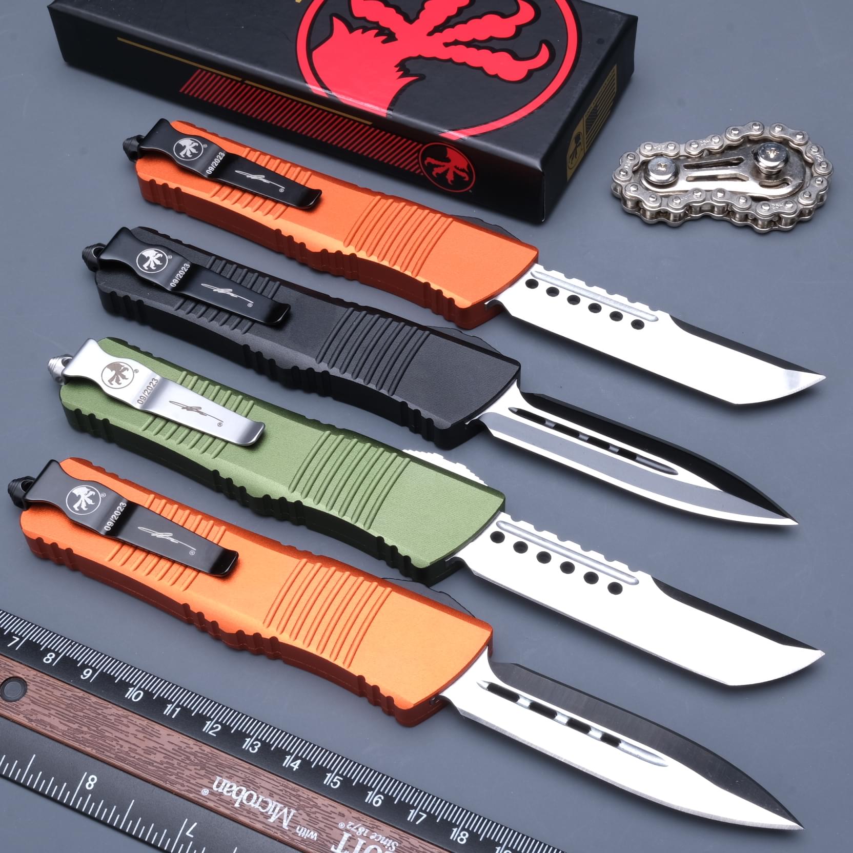 Stegosaur otf knife outdoor camping fishing edc